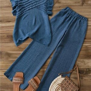 NWOT SHEIN Blue Wide Leg Pants & Jumpsuits